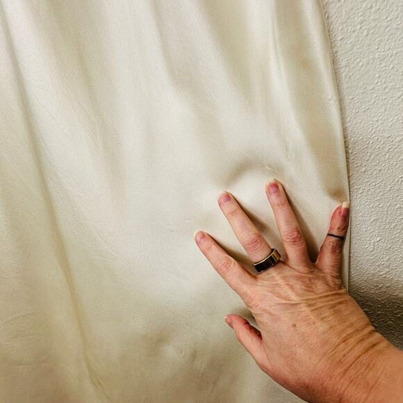 Nili Lotan Cream V-Neck Spaghetti Strap 100% Silk Slip Dress XL - Picture 6 of 16